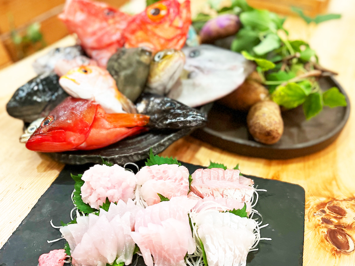 圧巻の地魚おさしみ